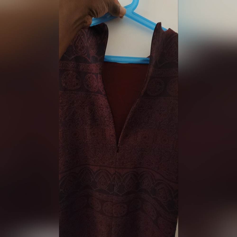 ZARA Black/Burgundy Pattern Dress sz 11/12 girls - Picture 6 of 6